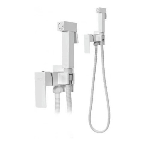 Смеситель встраиваемый с гигиеническим душем Grocenberg GB002, белый