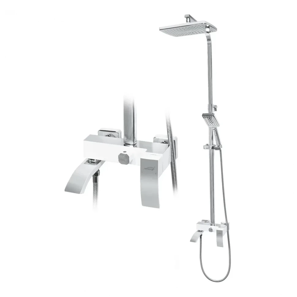 Душевая система Hansberge H5077, белый/хром