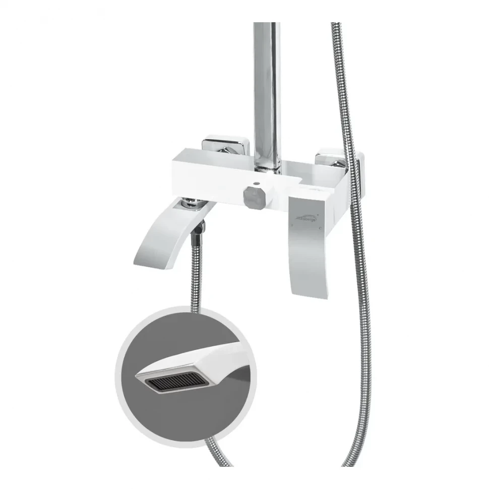 Душевая система Hansberge H5077, белый/хром