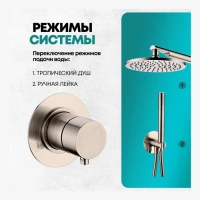 Душевая система скрытого монтажа Grocenberg GB5090, никель