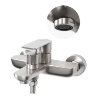 Смеситель для ванны с ручным душем Hansberge H4099, никель