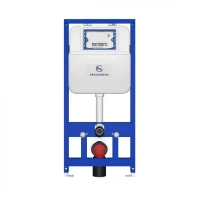 Инсталляция для унитаза с кнопкой для смыва Grocenberg GS3050-KM3090NK, никель