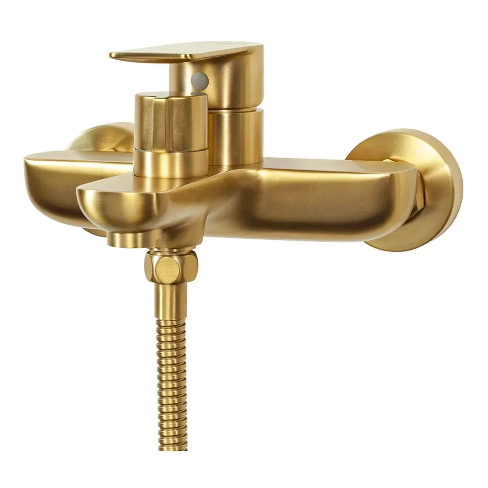 Смеситель для ванны с ручным душем Hansberge H4099, матовое золото