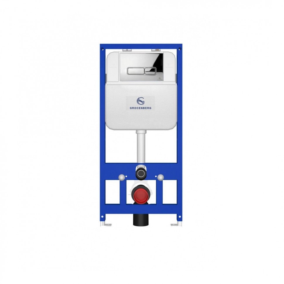 Инсталляция для унитаза с кнопкой для смыва Grocenberg GS3050-KP3060CR, хром