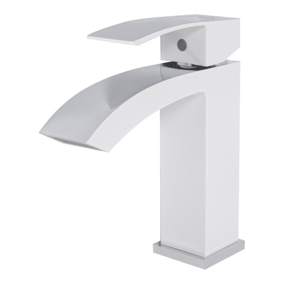 Смеситель для раковины Hansberge H1077, белый/хром