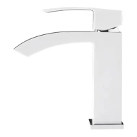 Смеситель для раковины Hansberge H1077, белый/хром