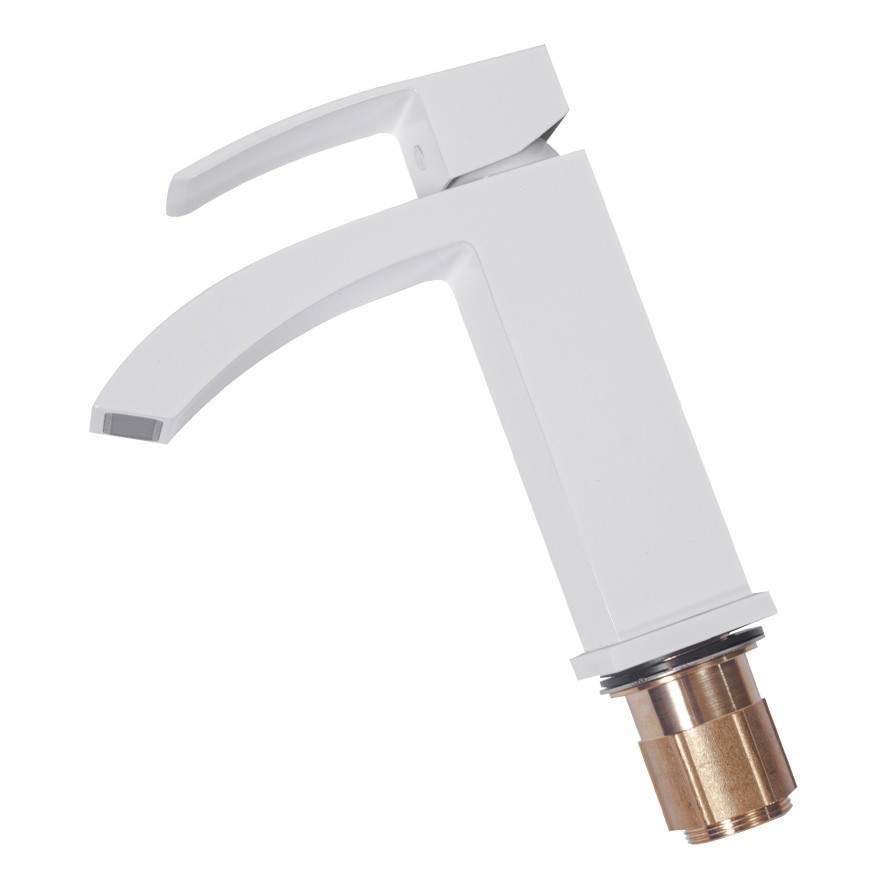 Смеситель для раковины Hansberge H1077, белый/хром