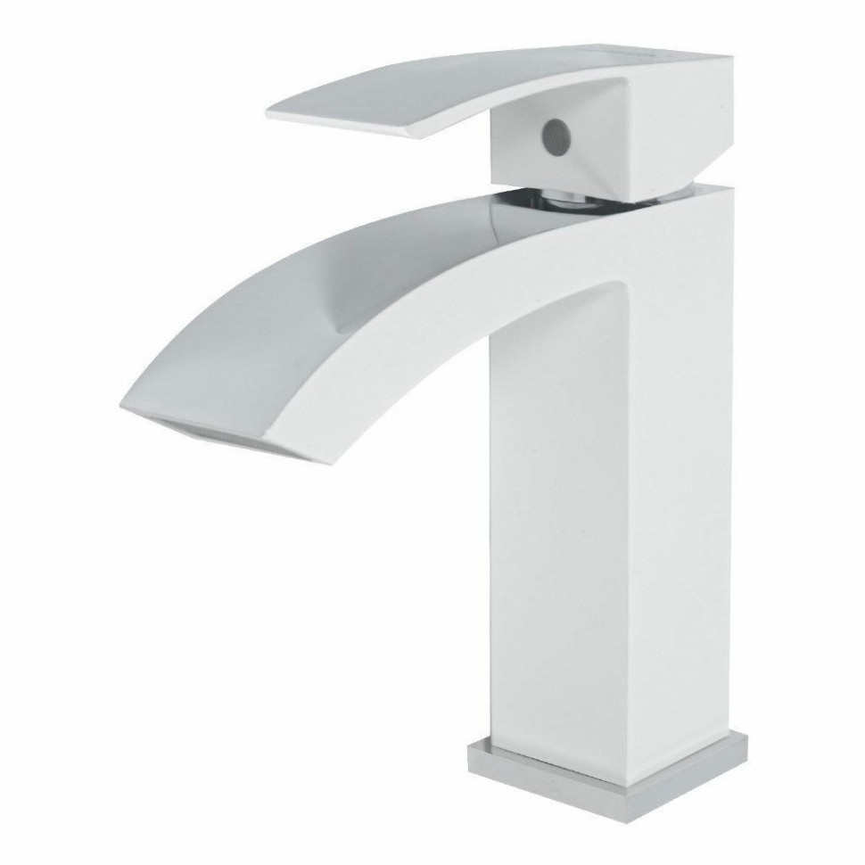 Смеситель для раковины Hansberge H1077, белый/хром