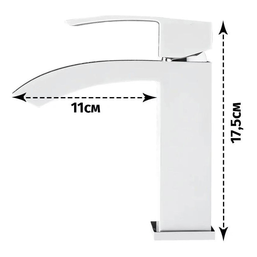 Смеситель для раковины Hansberge H1077, белый/хром