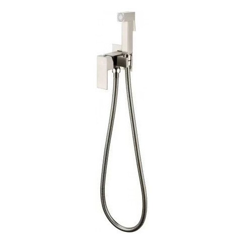 Смеситель встраиваемый с гигиеническим душем Grocenberg GB002, никель