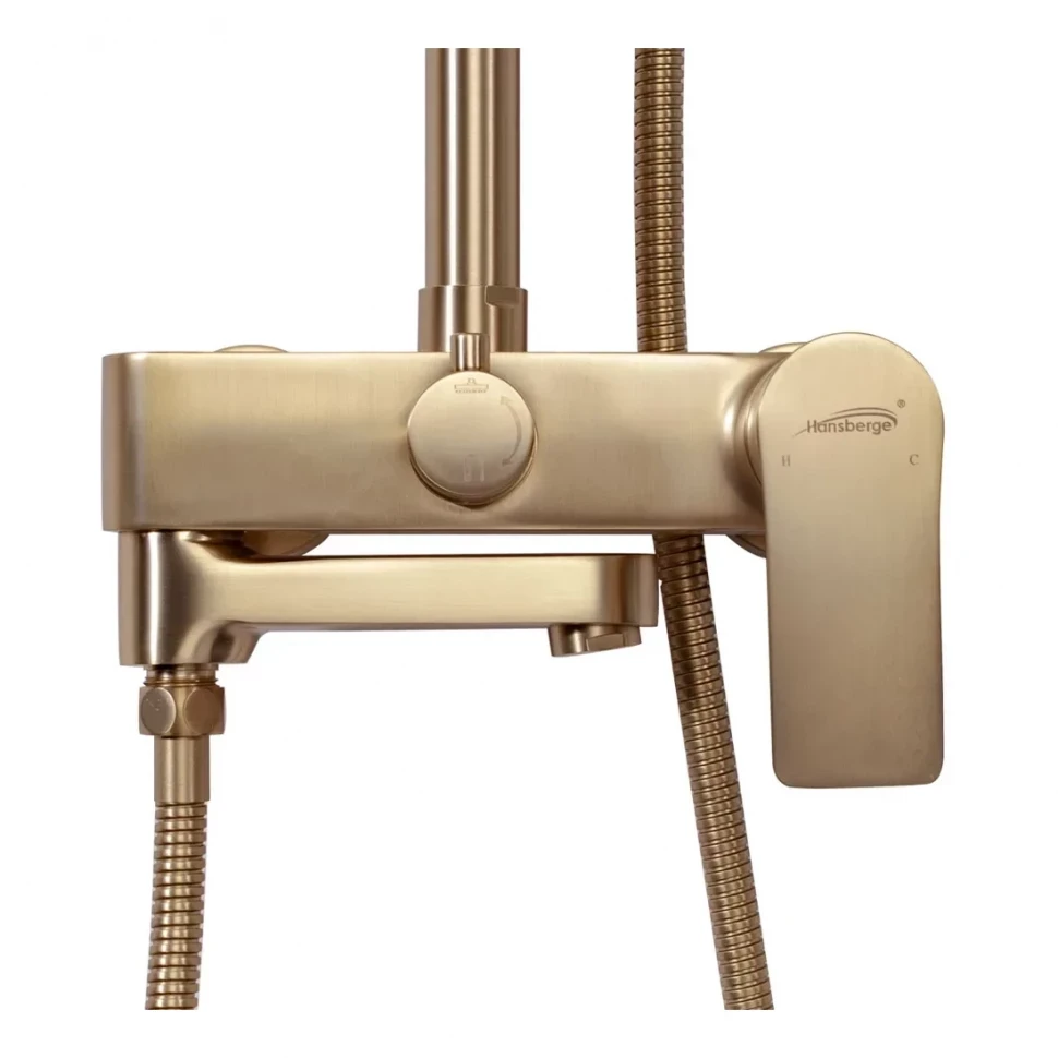 Душевая система Hansberge H5049, матовое золото