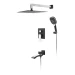 Душевая система скрытого монтажа Hansberge H6077, черный хром