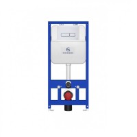 Инсталляция для унитаза с кнопкой для смыва Grocenberg GS3050-KP3060W, белый