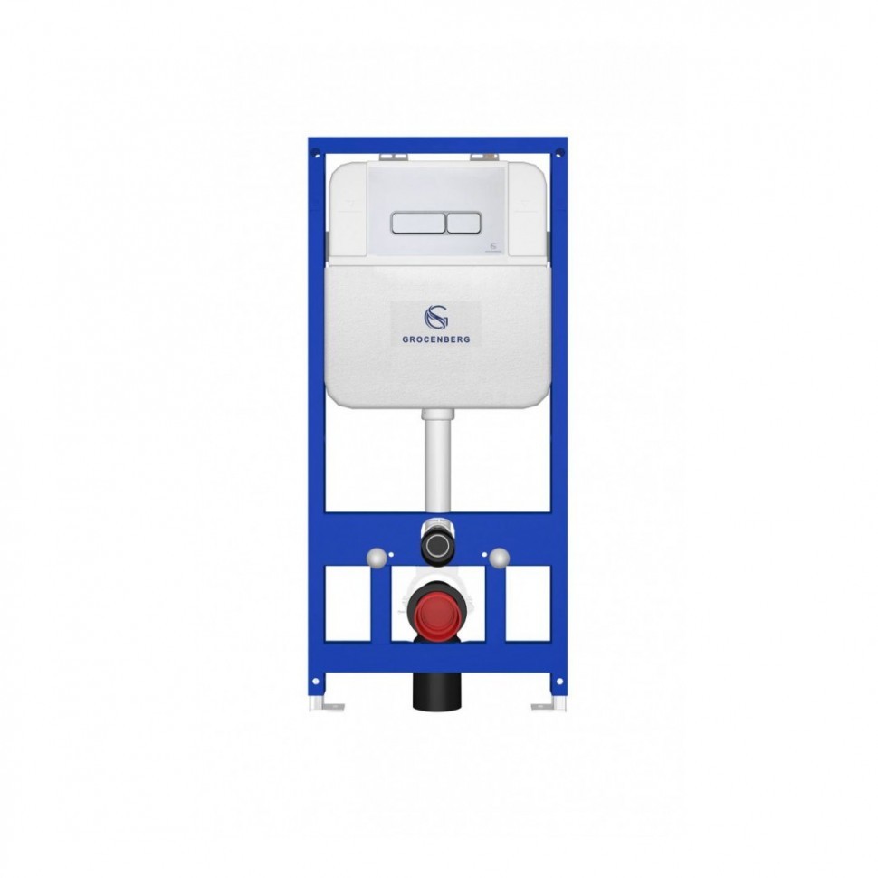 Инсталляция для унитаза с кнопкой для смыва Grocenberg GS3050-KP3060W, белый
