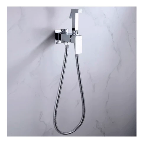 Смеситель встраиваемый с гигиеническим душем Grocenberg GB002, хром