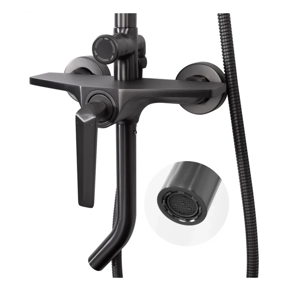 Душевая система Hansberge H5068, графит