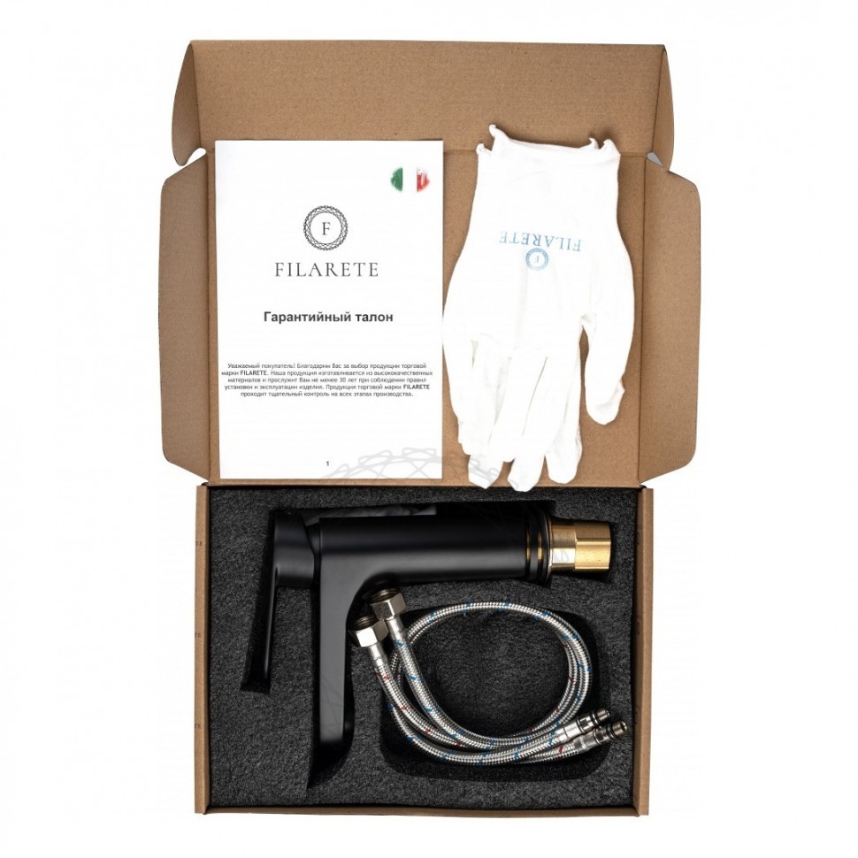 Смеситель для раковины FILARETE Retta FL5030, черный матовый