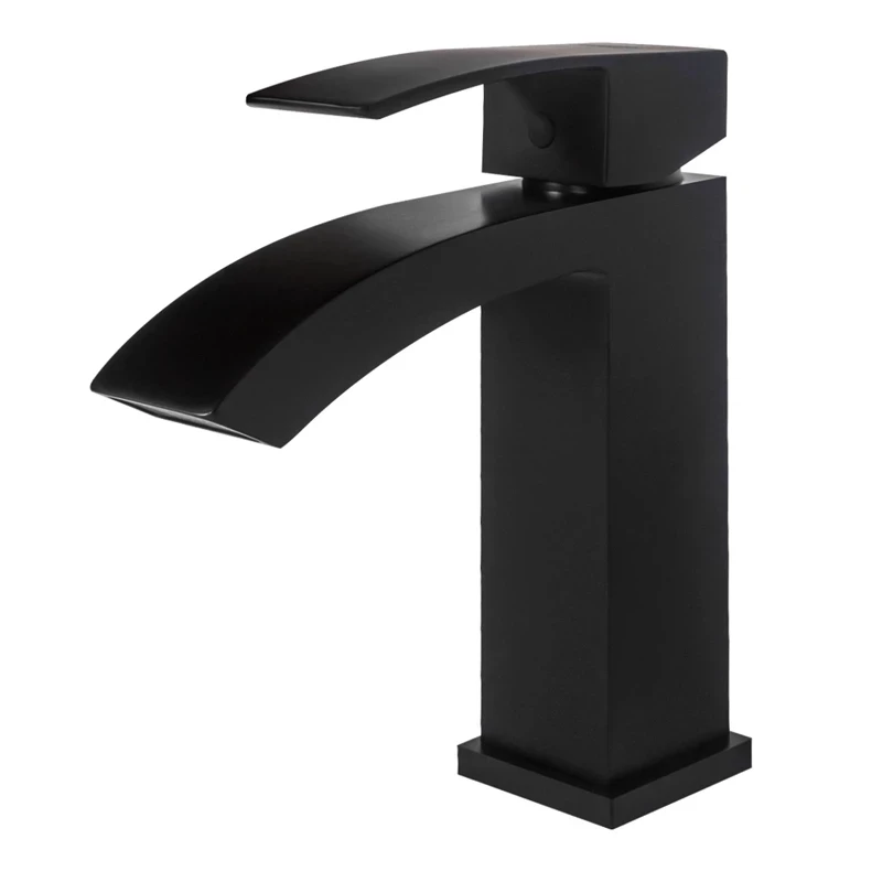 Смеситель для раковины Hansberge H1077, черный матовый