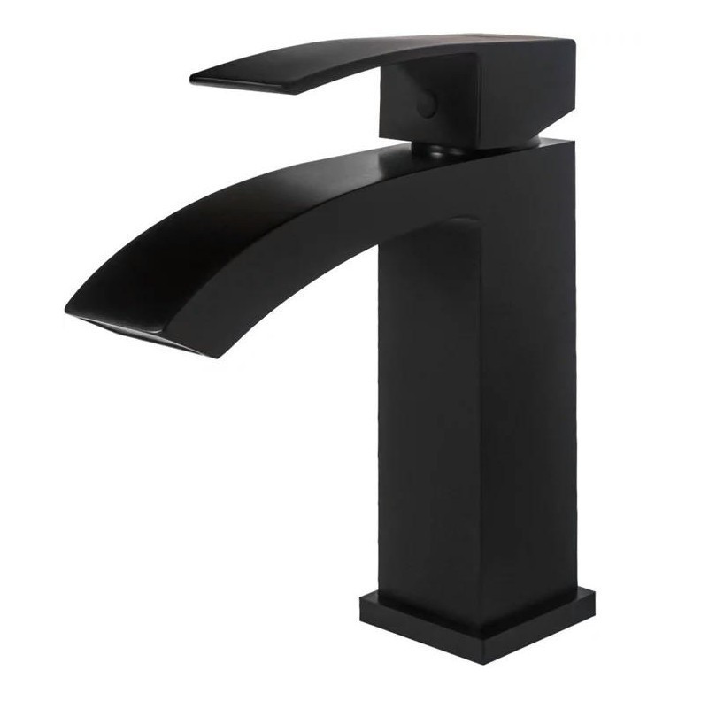 Смеситель для раковины Hansberge H1077, черный матовый