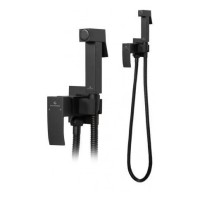 Смеситель встраиваемый с гигиеническим душем Grocenberg GB002, черный матовый