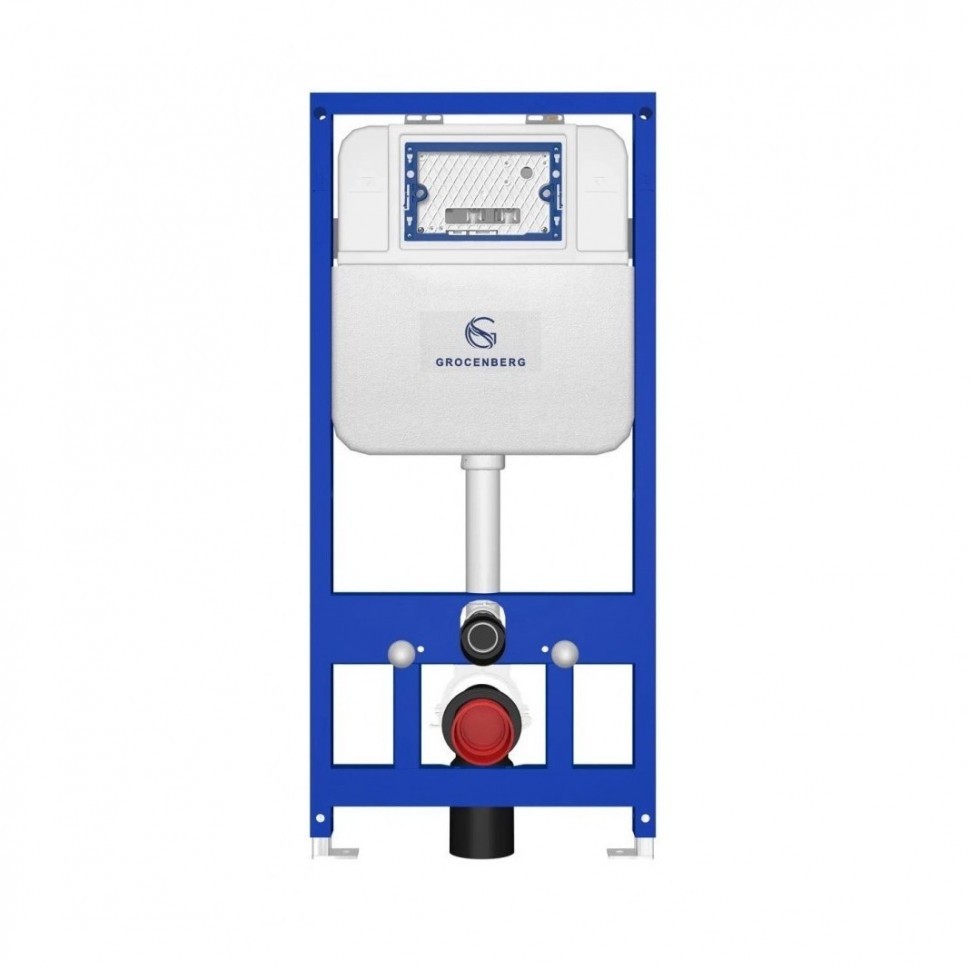 Инсталляция для унитаза с кнопкой для смыва Grocenberg GS3050-KP3070W, белый