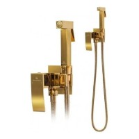 Смеситель встраиваемый с гигиеническим душем Grocenberg GB007, золото глянец