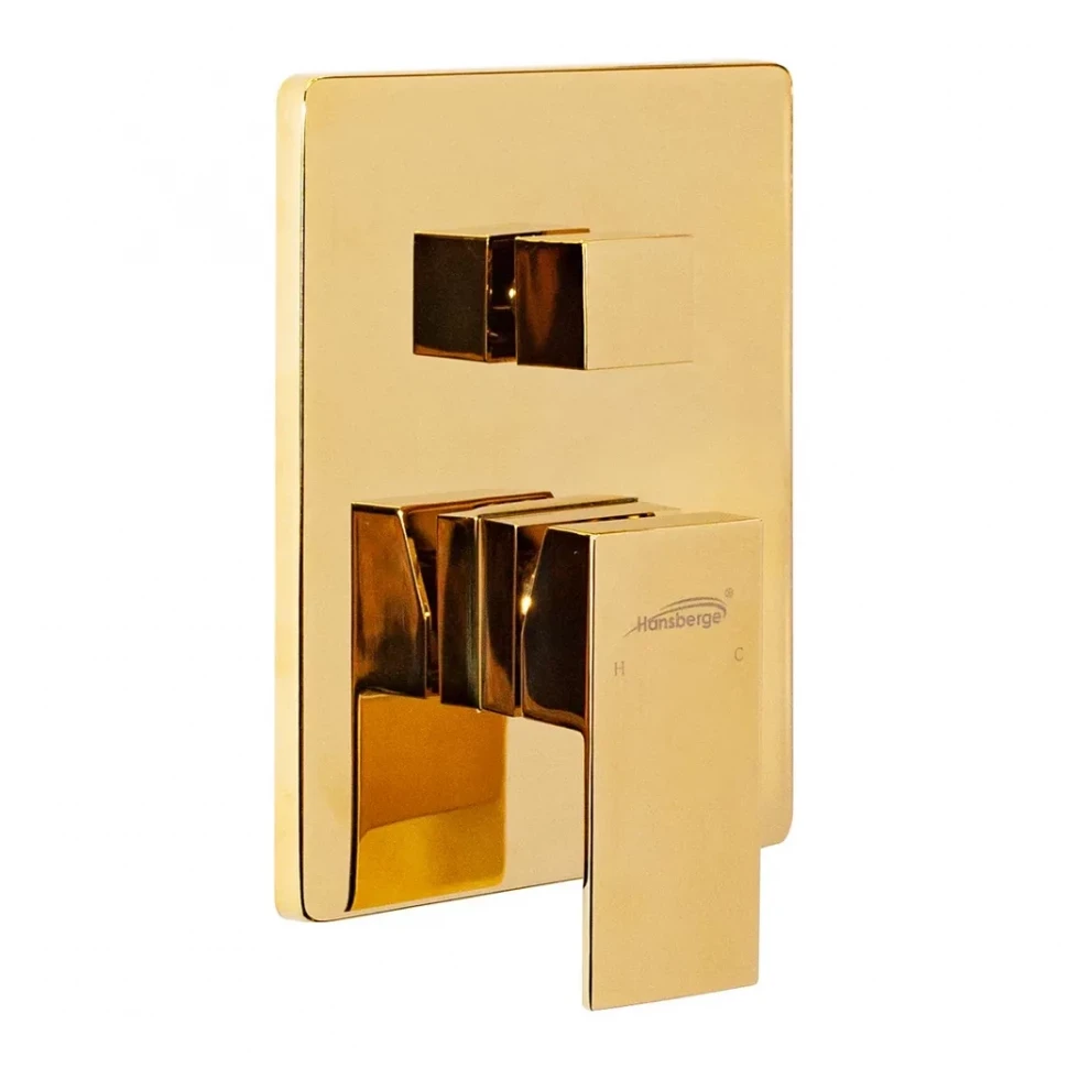 Душевая система скрытого монтажа Hansberge H6070, золото глянец