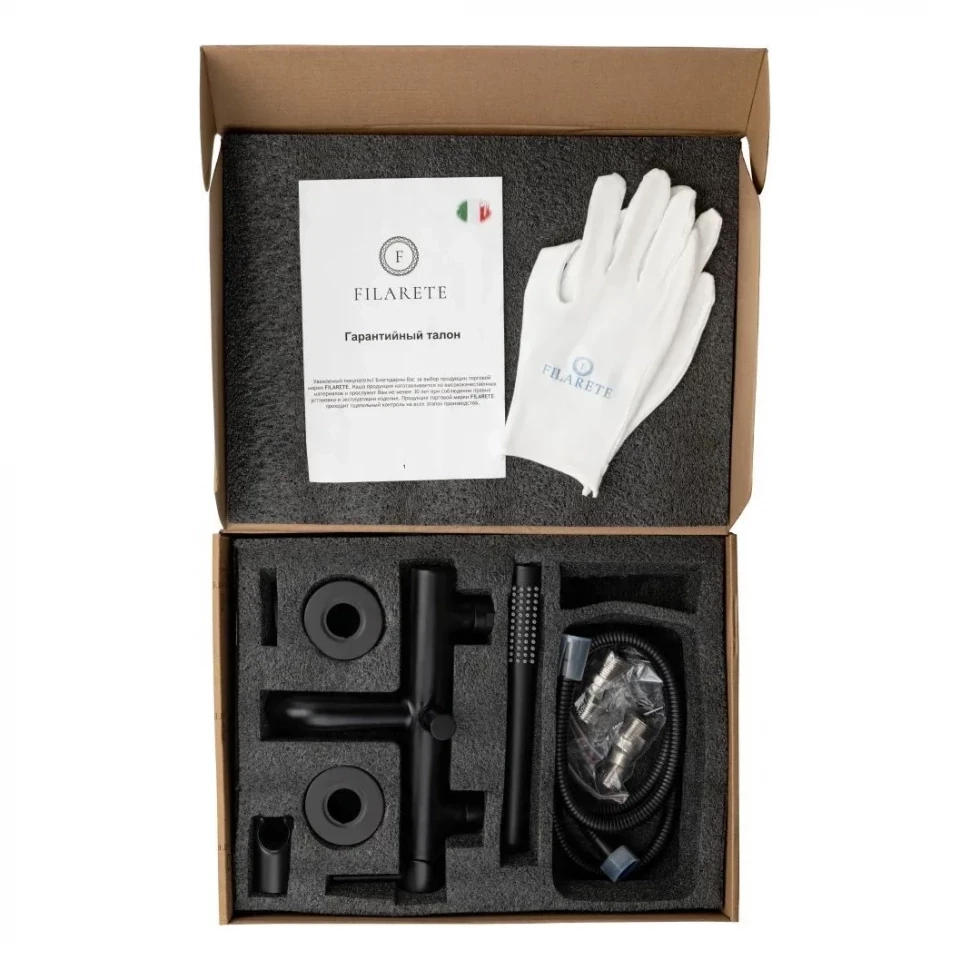 Смеситель для ванны с душем FILARETE Roun FL2120, черный матовый