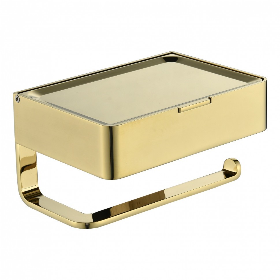 Настенный бумагодержатель плоский Grocenberg AC0050, золото глянец