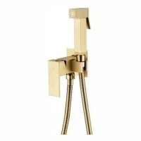 Смеситель встраиваемый с гигиеническим душем Grocenberg GB002, матовое золото