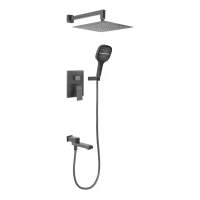 Душевая система скрытого монтажа Hansberge H6075, графит