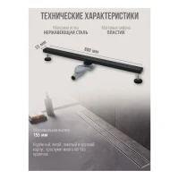 Трап для душа Grocenberg T800, черный матовый