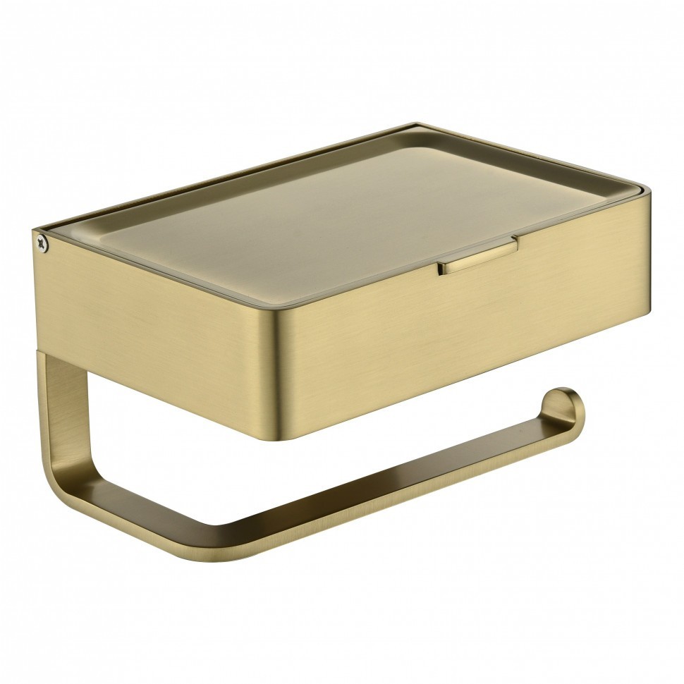 Настенный бумагодержатель плоский Grocenberg AC0050, матовое золото