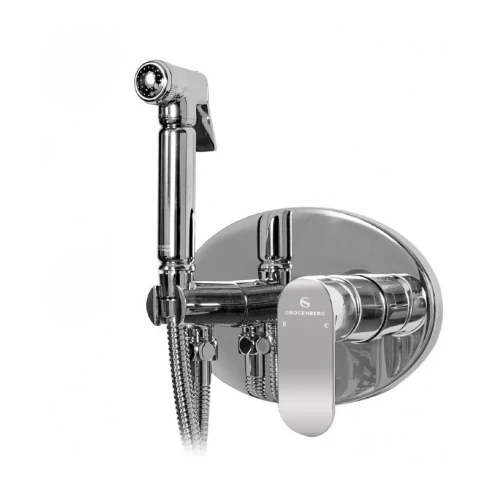 Смеситель встраиваемый с гигиеническим душем Grocenberg GB003, хром