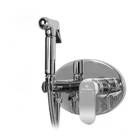 Смеситель встраиваемый с гигиеническим душем Grocenberg GB003, хром