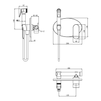 Смеситель встраиваемый с гигиеническим душем Grocenberg GB003, хром