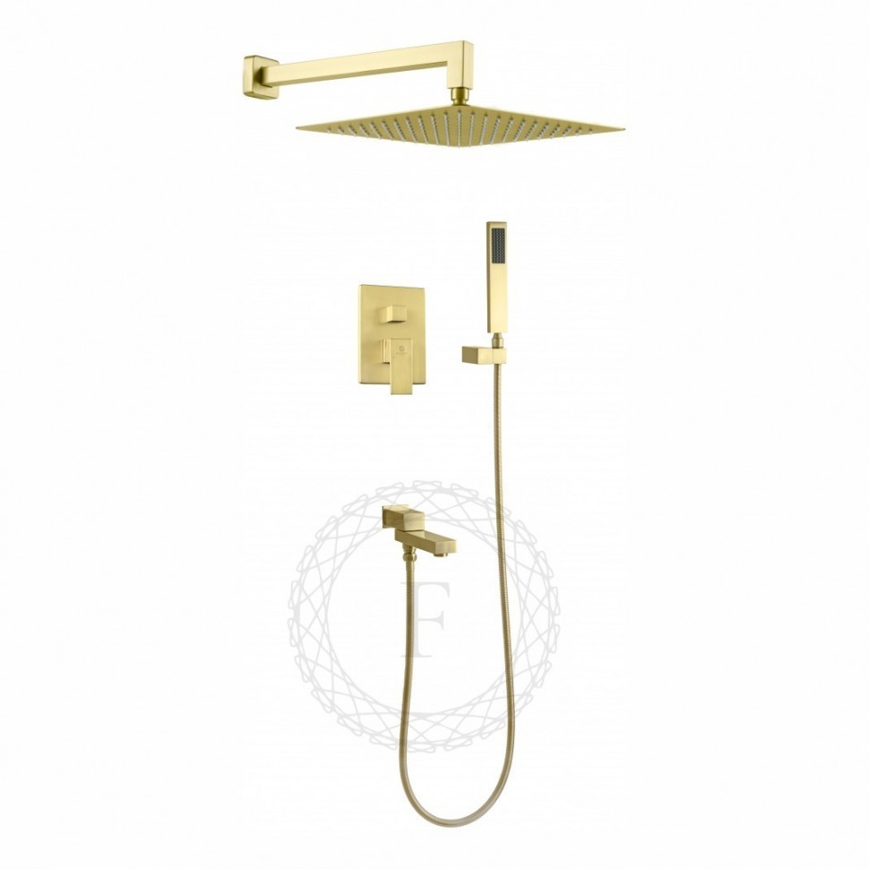 Душевая система скрытого монтажа FILARETE Fing FL1040, матовое золото