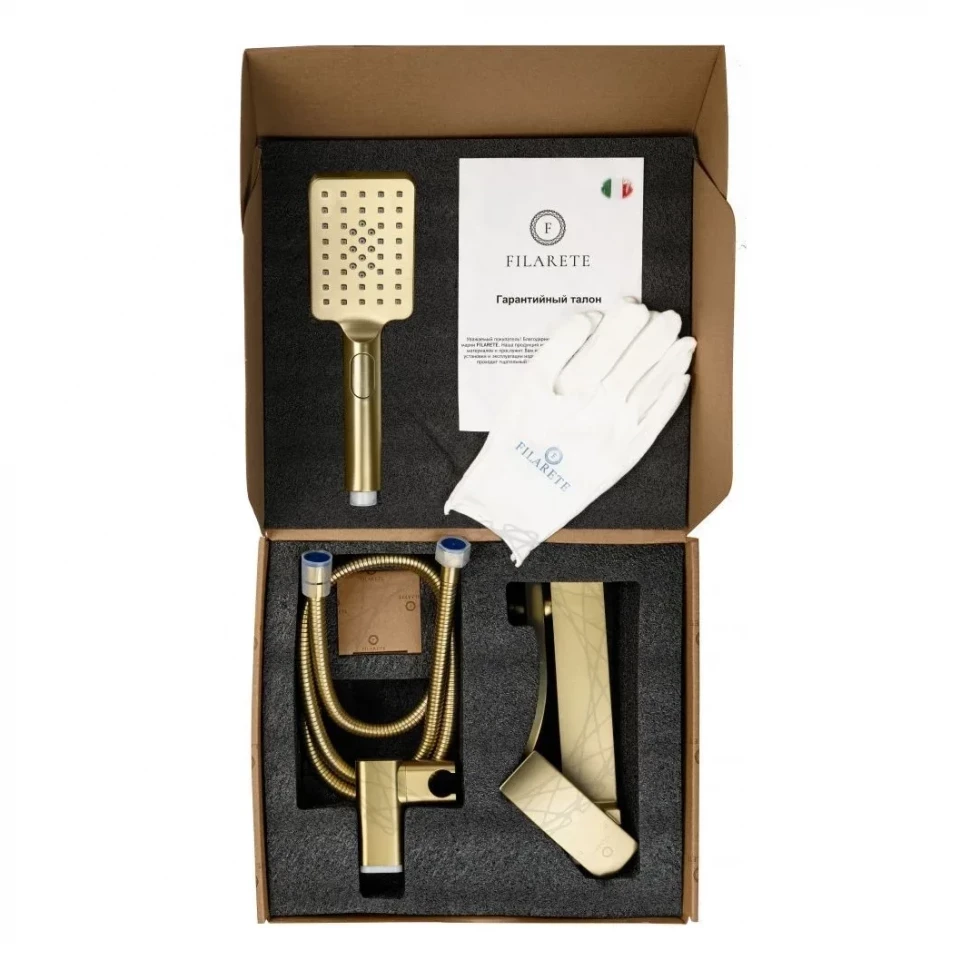 Смеситель для ванны с душем FILARETE Waterfall FL2110, матовое золото