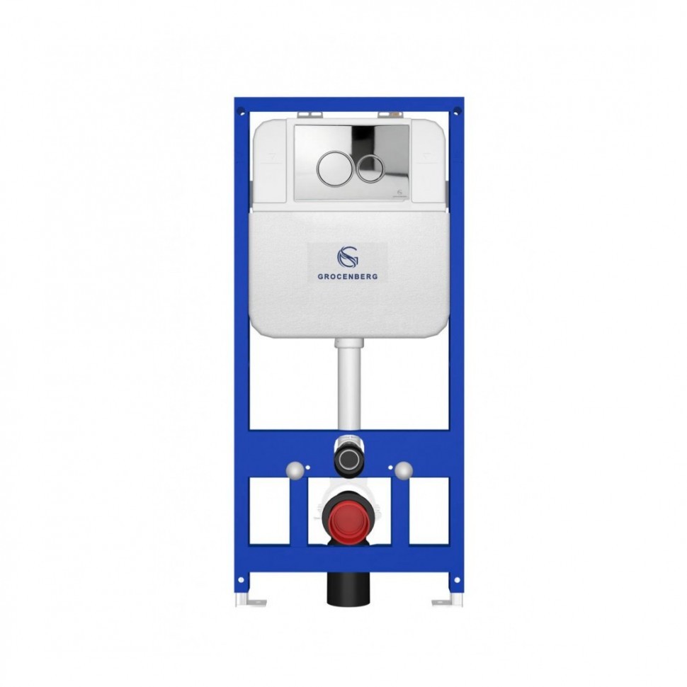 Инсталляция для унитаза с кнопкой для смыва Grocenberg GS3050-KP3090CR, хром