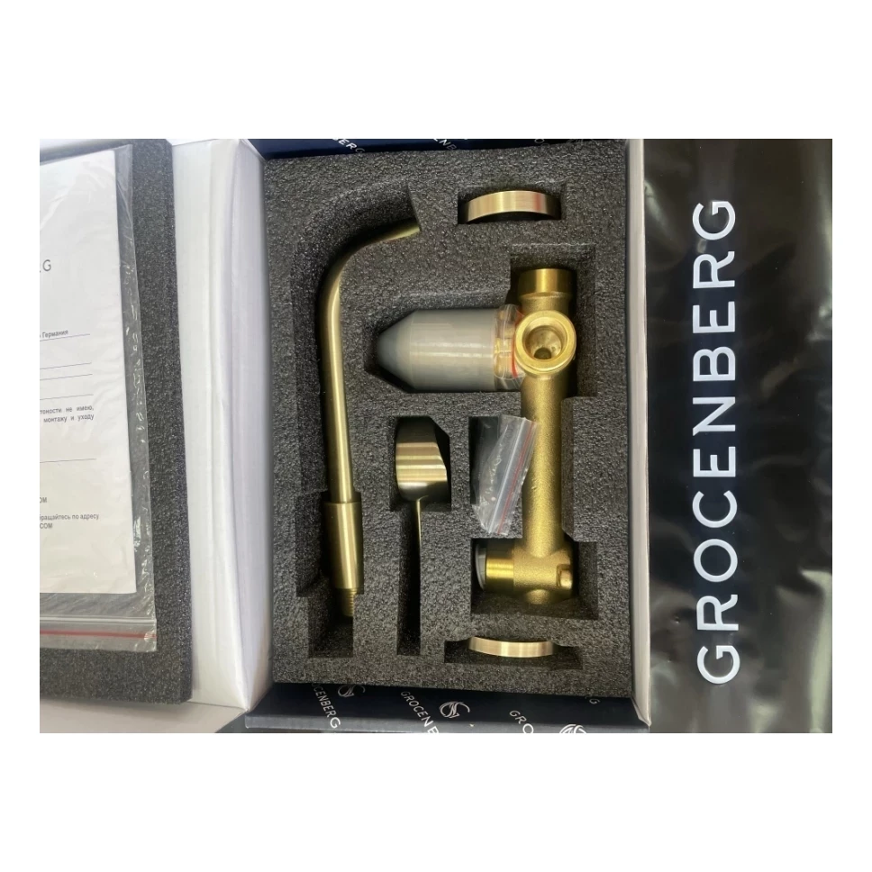 Смеситель встраиваемый для раковины Grocenberg GB511, бронза