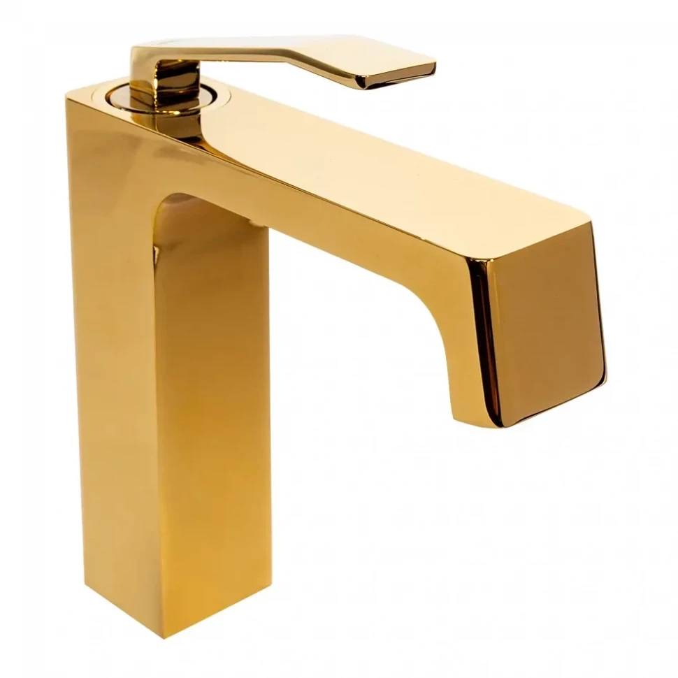 Смеситель для раковины Hansberge H1065, золото глянец