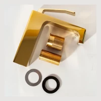 Смеситель для раковины Hansberge H1065, золото глянец