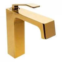 Смеситель для раковины Hansberge H1065, золото глянец