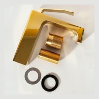 Смеситель для раковины Hansberge H1065, золото глянец