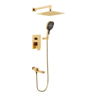Душевая система скрытого монтажа Hansberge H6075, золото глянец