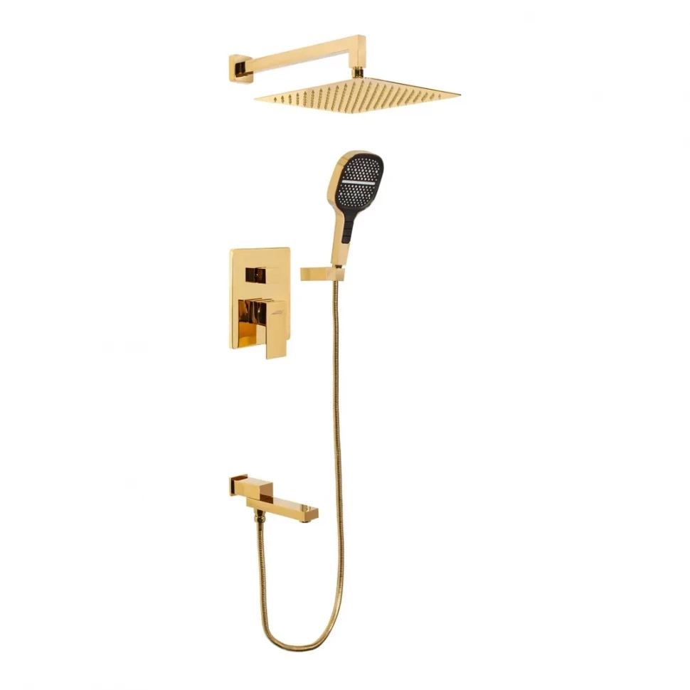 Душевая система скрытого монтажа Hansberge H6075, золото глянец