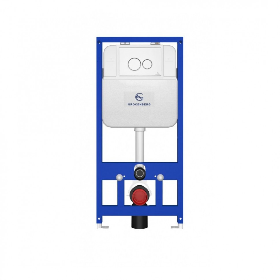 Инсталляция для унитаза с кнопкой для смыва Grocenberg GS3050-KP3090W, белый