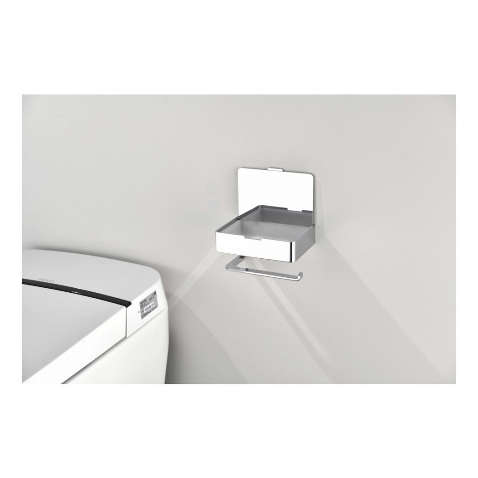 Настенный бумагодержатель плоский Grocenberg AC0050, хром