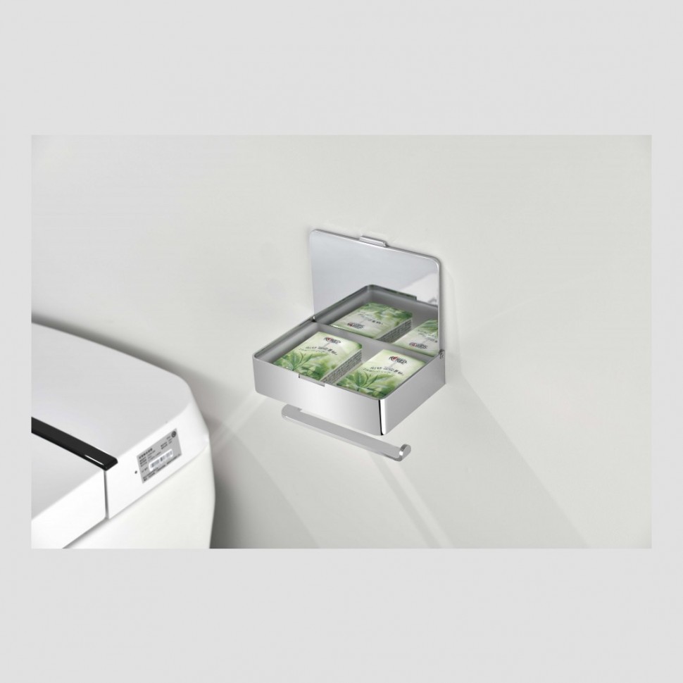 Настенный бумагодержатель плоский Grocenberg AC0050, хром