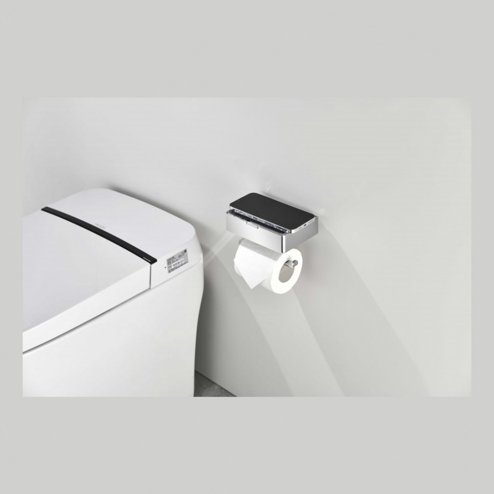 Настенный бумагодержатель плоский Grocenberg AC0050, хром